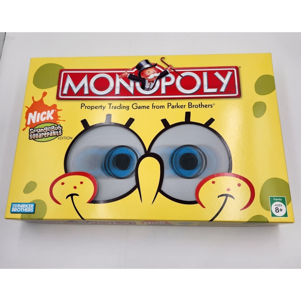 Parker Brothers Monopoly Spongebob Squarepants Edition Trading Game Fun Open Box